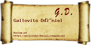 Gallovits Dániel névjegykártya